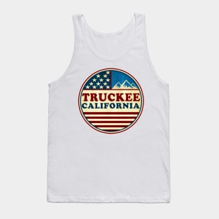 Truckee California Skiing Mountains Stars And Stripes Ski CA Tank Top